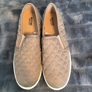 Tan/Gray Quilted Slip-On
